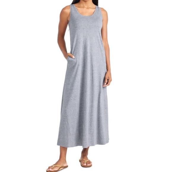 Free Fly Women's Bamboo Heritage Midi Dress Heather Flint NWT, L and XL - Picture 2 of 4